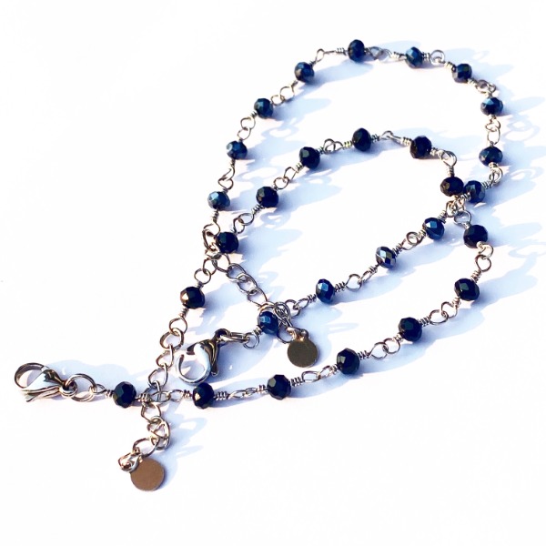 Black &amp; Blue Beads Bracelet